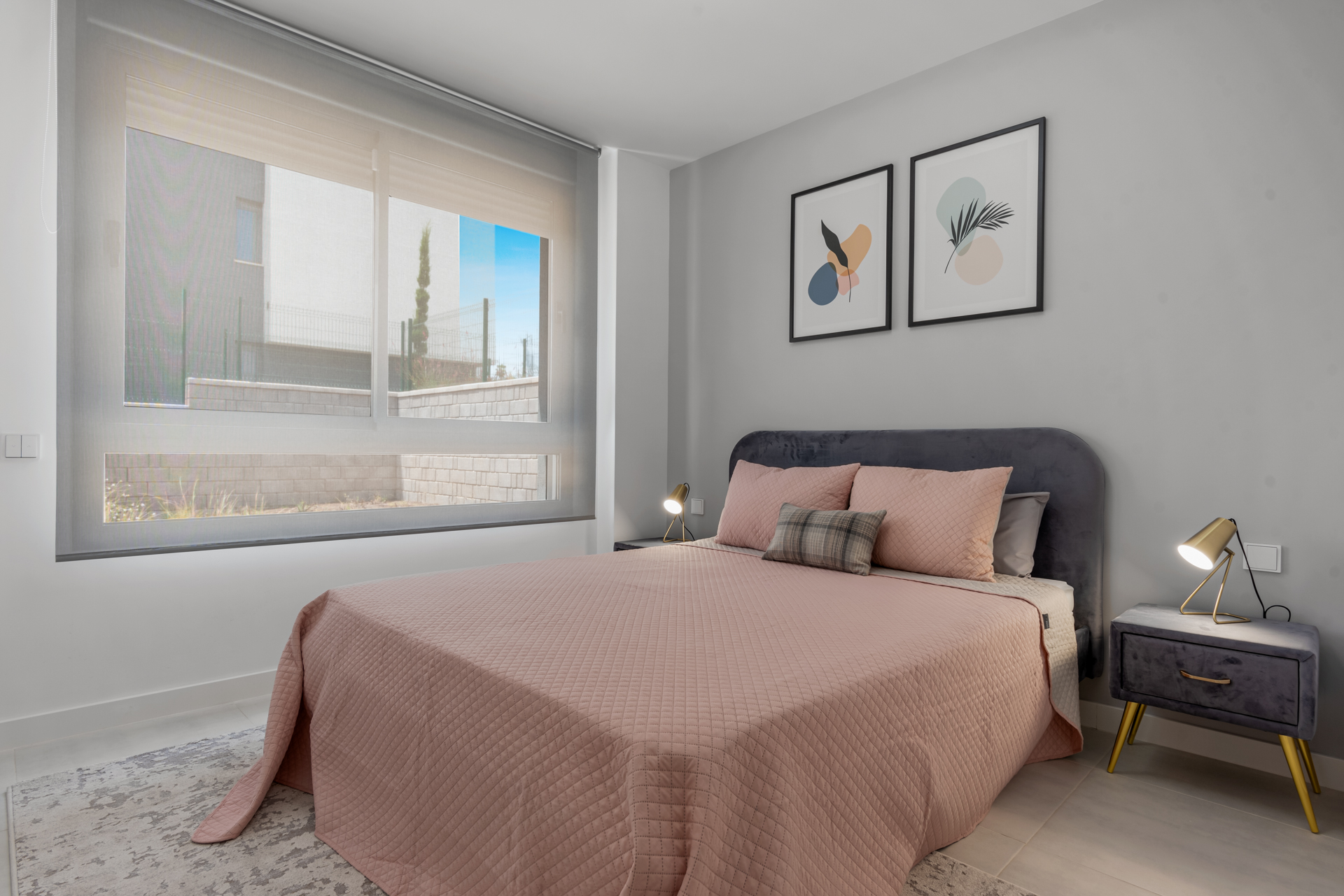 Guest bedroom — blush palette